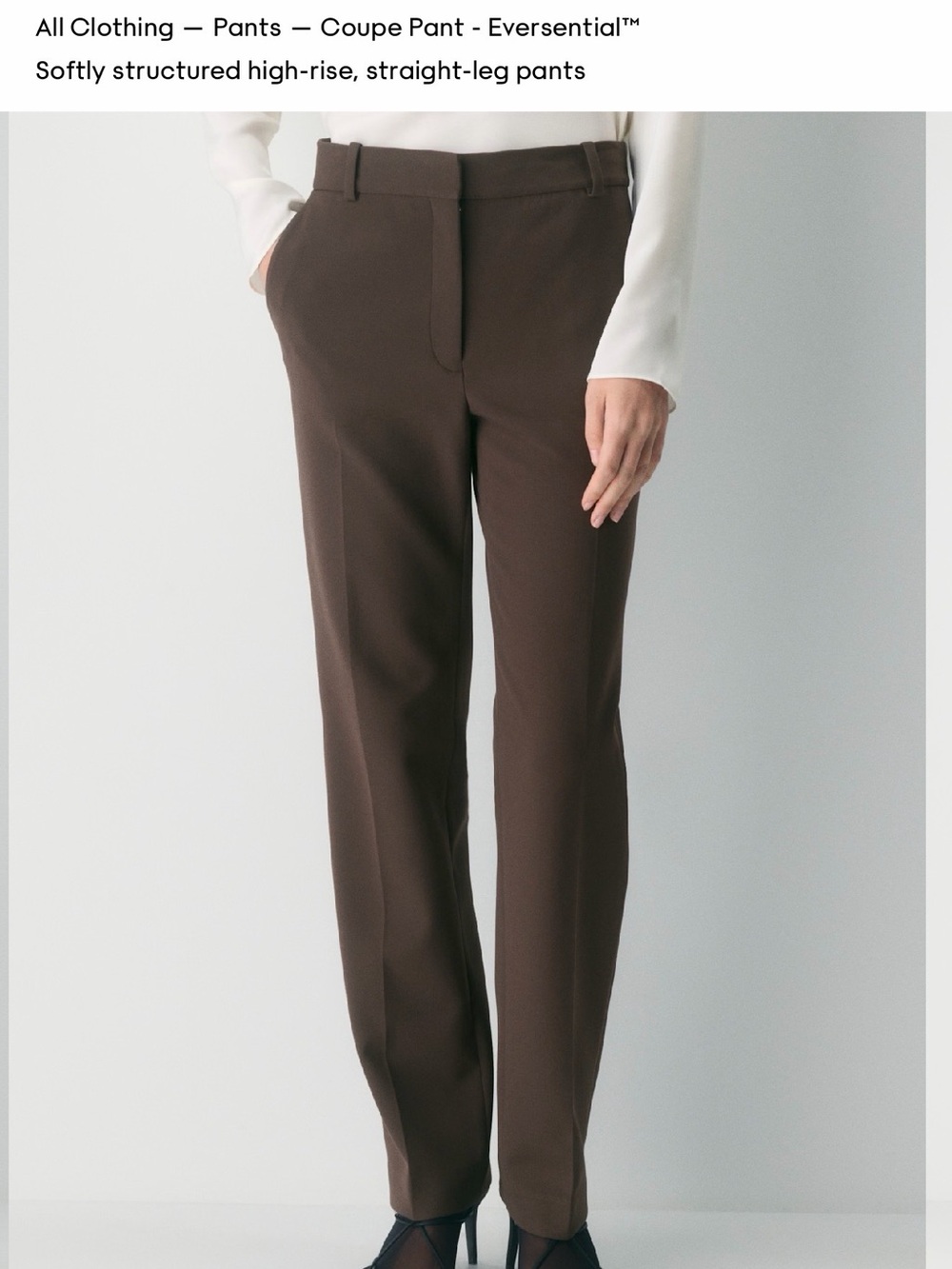 Babaton Straight-Leg High-Rise Pants in Brown
